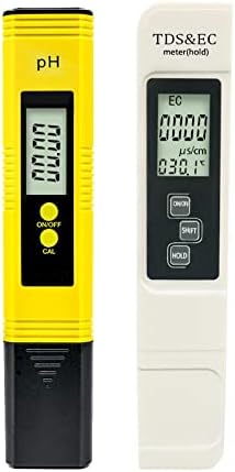 Aoof pH caneta, ph & tds kit de teste de água Medidor de pH amarelo + TDS brancos e caneta EC