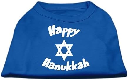 Feliz Hanukkah Print Camiseta azul xxxl