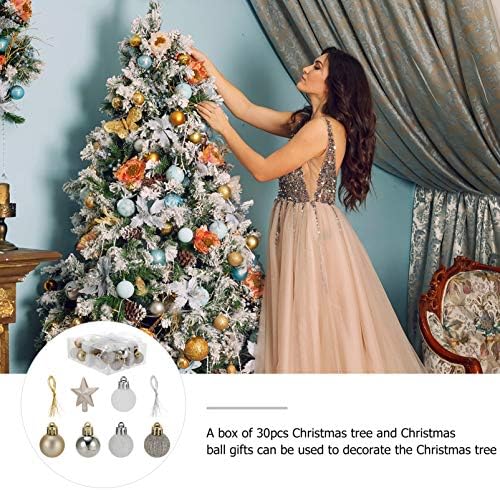 Kesyoo Star Jewelry 30pcs Bolas de decoração de Natal Bolas de ornamentos à prova de arbustos do capota
