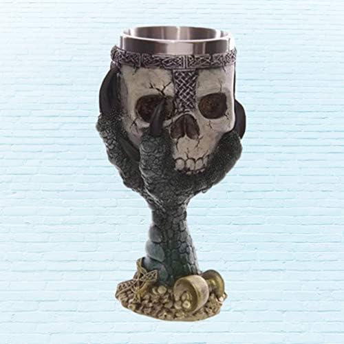PretyZoom Halloween Skull Sklelet Stainless Skull Skull Chavel Wine Goble