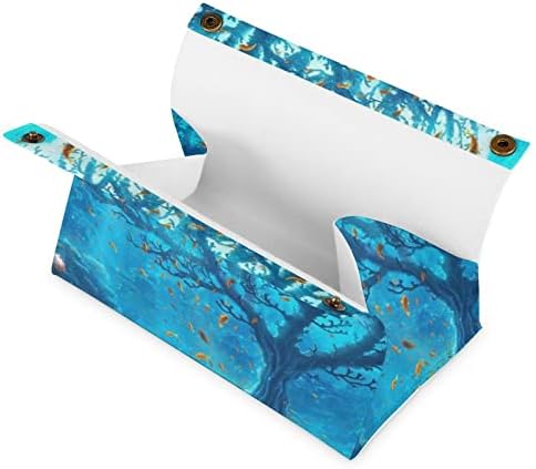 Capa de caixa de lenços de tecido subaquática subaquática PU moderna guardanapos de couro PU