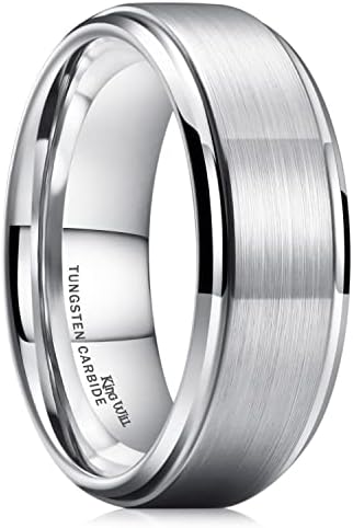 King Will Will Basic Tungsten Ring for Men 6mm 7mm 8mm 9mm 10mm 10 mm Blue Blue Tungsten Banda de casamento
