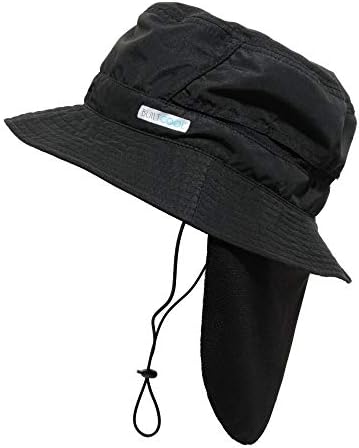 Campa de caçamba de resfriamento para adultos construídos com sombra de pescoço - chapéu de boonie para pescar,