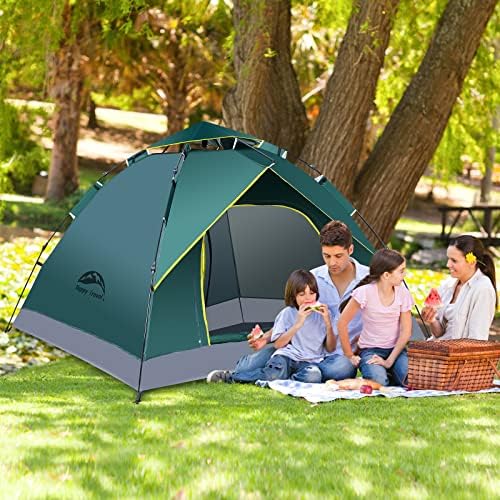 Happy Travel Pop Up Tent Family Camping Barrat, barraca instantânea portátil, tenda automática à prova de vento
