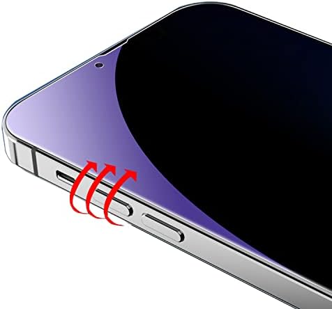 BWEDXEZ 2 Pacote anti-azul Suje de vidro temperado para iPhone 14 Protector de tela anti-spy Filme