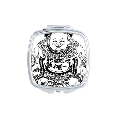 Cultura Chinesa Qing Dinastia Linha Desenho Espelho Portátil Compact Pocket Maquia