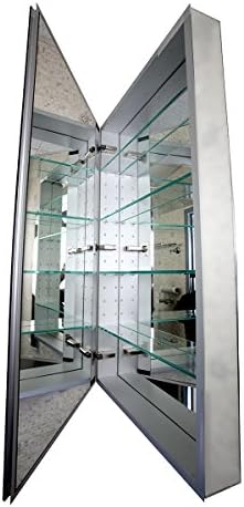 Banheiro impecável MC 2430 Cabinete de remédios com dobradiças de porta de fechamento Blum, 24 x 30 , alumínio