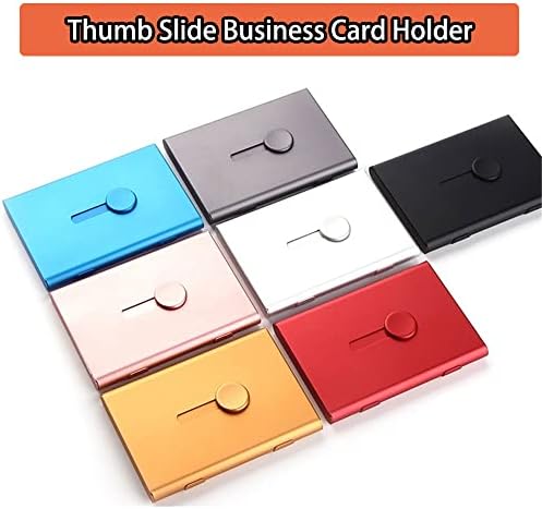 Seiwei Metal Business Card Titular Case Thumb Slide Push Open Fit Fit 18 Nome Credor Id Cards Pocket Card Box