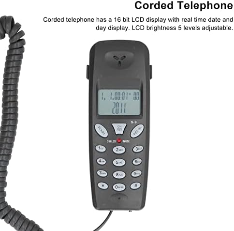Telefone com fio, FSK, DTMF ID ID WIRED LINHELE FELL, com função de pausa redial, data de tempo real