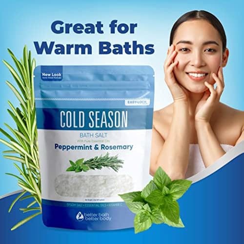 Sal de banho de estação fria 32 onças de sal Epsom com alecrim natura