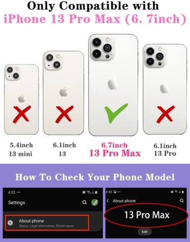 Goocrux (2in1 para iPhone 13 Pro Max Case Sun Moon Stars For Women Girls Capinha fofa Capas de telefone