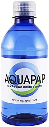Aquapap 12 onças 8 Vapor de Vapor Destilado Água CPAP | 1-2 nites por garrafa | Para uso com máquinas