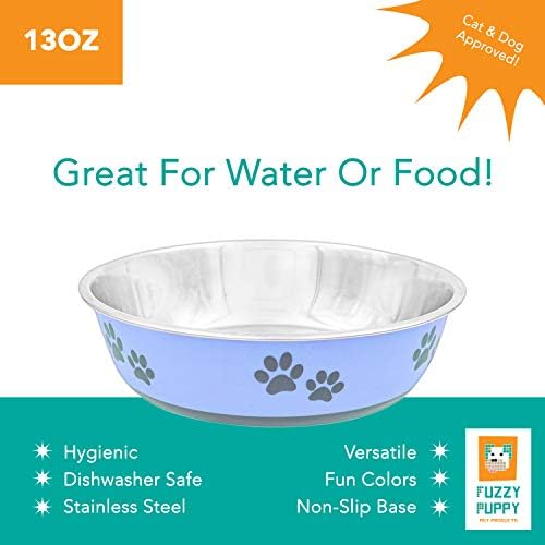 Puppy Pet Products Fuzzy Pet Products Bowl & Water Bowl para cães e gatos | Série de designer: Detalhes