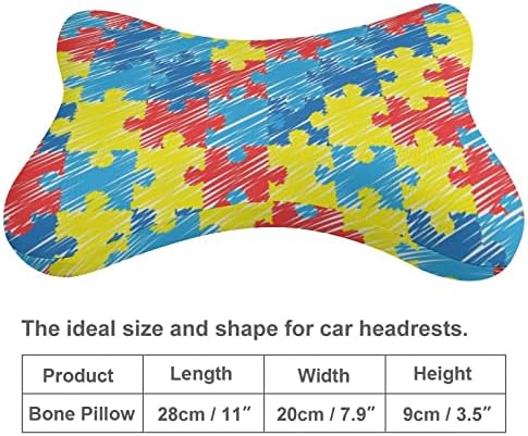Consciência do autismo colorido travesseiro de pescoço de carro 2 pcs confortáveis ​​Auto-restaurante