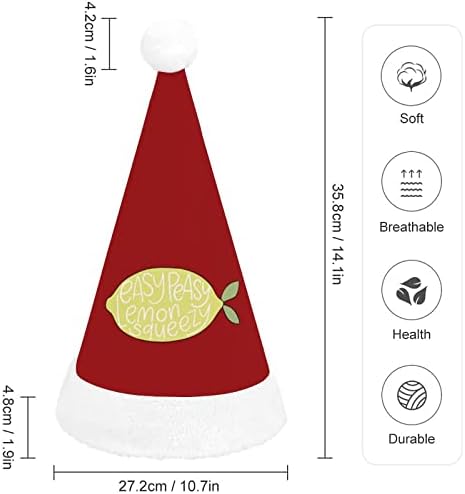 Easy Peasy Lemon Squeezy Sticker Hat Christmas Chapéu personalizado Papai Noel Decorações engraçadas de Natal