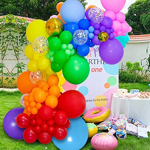 162 PCs Kit de balão de guirlanda arco -íris tamanho 18 12 12 polegadas Rainbow Arch Balloon Kit para casamento