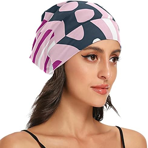 Skull Cap boné de tampa de trabalho chapéu de capacete para mulheres Bohemian listrado rosa -rosa Bap boné
