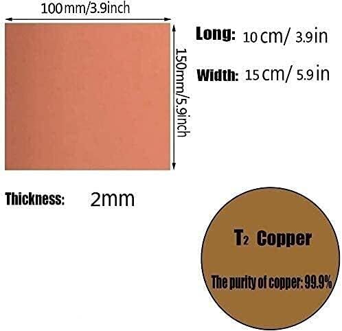 Placa de latão de kekeyang folha de cobre pura papel alumínio de cobre metal 0. 08 x 4 x 6 polegadas para