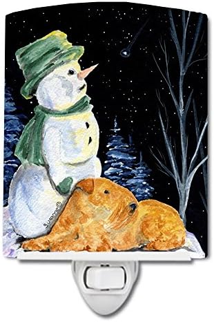 Tesouros de Caroline SS8555CNL Snowman com Lakeland Terrier Ceramic Night Light, compacto, certificado