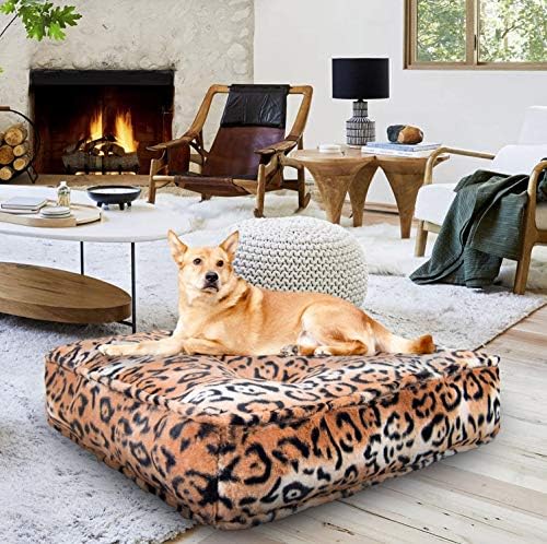 Bessie e Barnie Chepard Luxury Extra Push Faux Fur Retangle Pet/Dog Bed