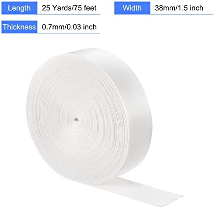 Cinta de correia de nylon plana de meccanidade de 1,5 polegadas 25 jardas brancas para mochila, alça de carga,