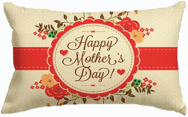 Capa de travesseiro do dia das mães de Lahl, feliz dia das mães Flores vermelhas decorativas lombares lombares