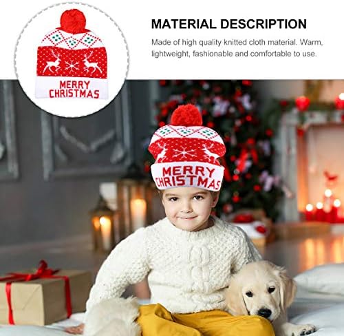 1 PC Moda de malha chapéu de natal Padrão de canto quente com luzes decoração para festa de celebração