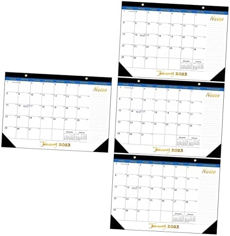 TOFFICU 4pcs calendário de 18 meses O calendário de pôster do escritório, calendário de mesa grande decoração