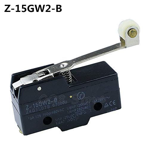 IndustrialField Z-15GW2-B Limite interruptor MicroSwitch SPDT Arm de dobradiça do rolo momentâneo