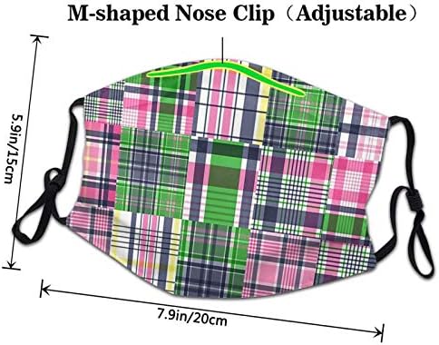 Máscara-verão-verão rosa madras madras de retalhos em forma 3D e earloop ajustável para máscara