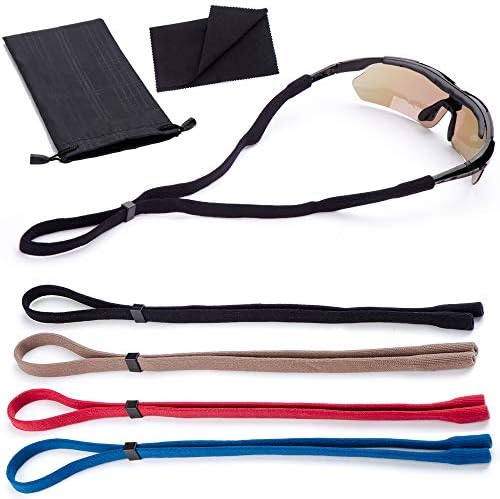 Óculos de sol Tiras de óculos - 4 pacote - Suportes de retentor de ajuste universal ajustáveis ​​-