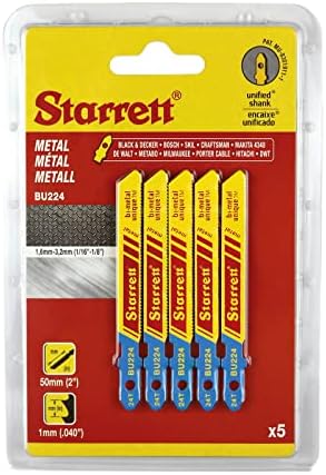 Starrett bi -metal exclusivo unificado haste de gabarito de gabarito de corte de metal - 2 comprimento, 3/16 largura.040
