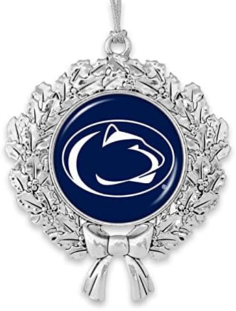 Das empresas do coração da coragem do coração Penn State With Logo Logo Silver Metal Christmas Ornamento de Presente Decoração de Árvore PSU