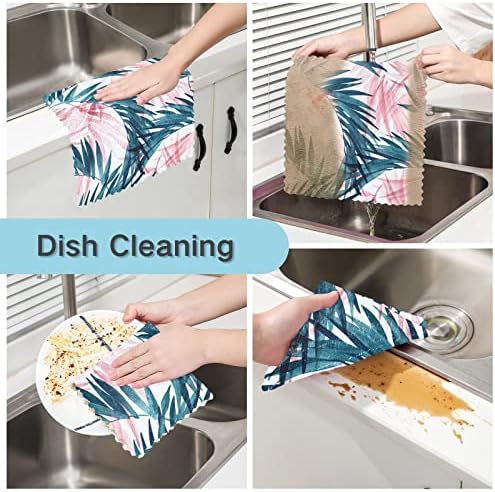 Cataku Tropical Palm folhas de cozinha panos para lavar louça de pano de limpeza reutilizável Toalhas de pano
