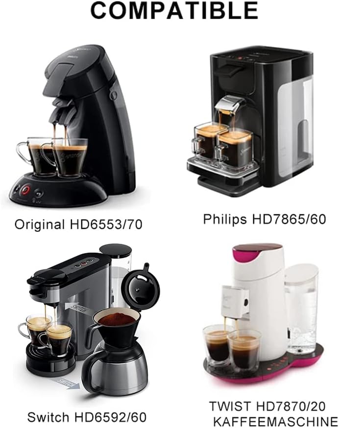 Cápsulas de café em aço inoxidável reutilizáveis ​​compatíveis com máquinas HD6592 e HD7801