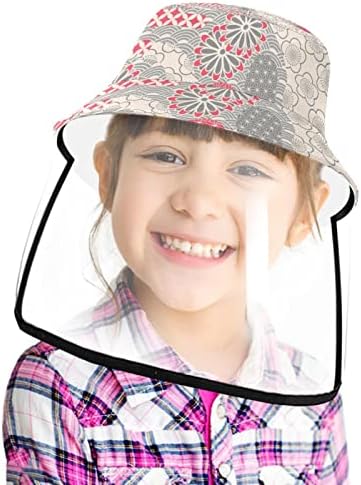 Chapéu de proteção para adultos com escudo facial, chapéu de pescador anti -sun tap, floral moderno