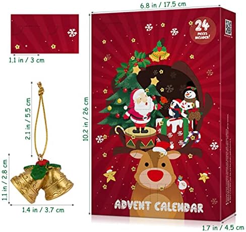 Calendário de advento de Natal de Toyvian 2022, 24pcs Ornamentos pendurados Animais de Natal Brinquedos de alívio,