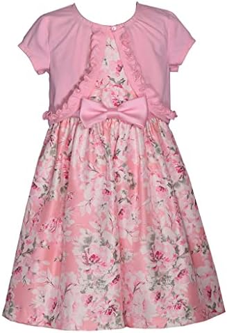 Vestido de Páscoa de Bonnie Jean Girl - Vestido floral com cardigã de manga curta para bebê, criança,