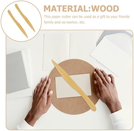 Abridor de letra de madeira de envelope de nuobester Bookmark 2pcs Handmade Envelope Slitter Cutting