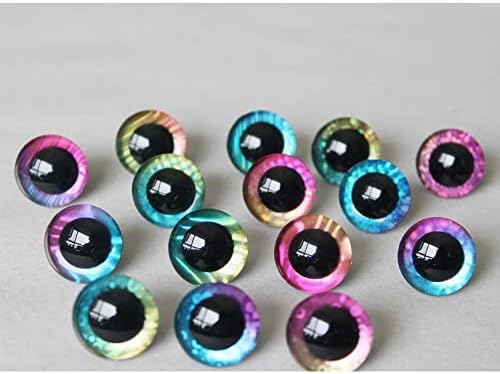 20pcs 12-35mm Olhos de crochê artesanal de crochê colorido Olhos de plástico coloridos para bonecas DIY Puppet