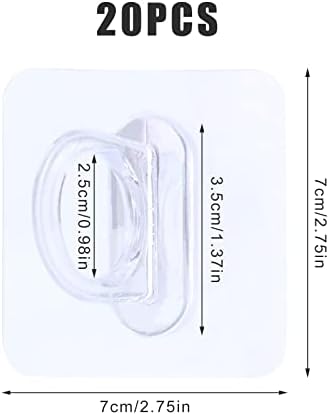 Aiex 20pcs Anel em forma de anel adesivo ganchos de serviço pesado, ganchos de parede multifuncionais plásticos