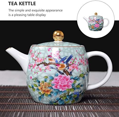 Yardwe Cerâmica Teaware Cerâmica Tule de chá cerâmica Pote de chá chinesa Padrão de flores Chaleira Grande