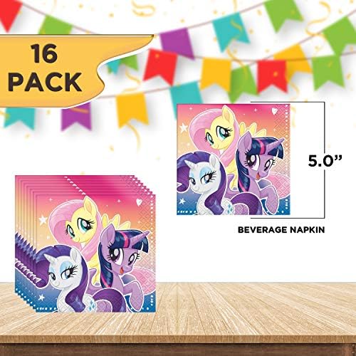 Único My Little Pony Pony Birthday Party Supplies and Decorations | Placas de papel para jantar e sobremesa,