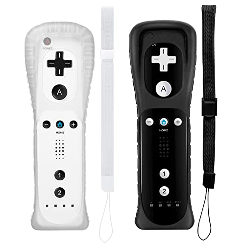 Wii Controller 2 Pack, Wii Remote Controller compatível com Nintendo Wii e Wii U, controlador Wii com caixa