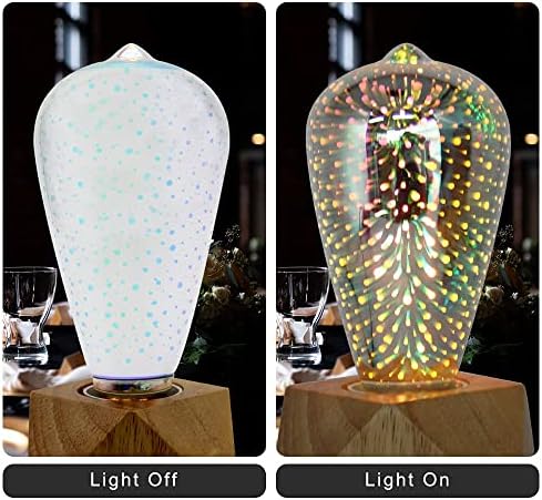 Voosei Infinity 3D Fireworks Efeito lâmpada LED, lâmpada colorida de férias exclusiva, base média E26,
