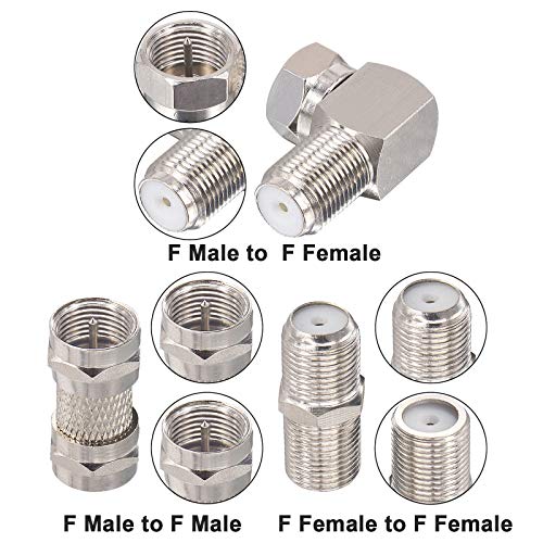 Boobrie F tipo RG6 Kit de adaptador coaxial F sexo feminino do sexo feminino Conjunto feminino/fêmea