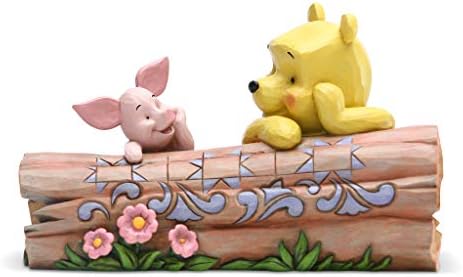 Enesco Disney Traditions de Jim Shore Winnie The Pooh and Piglet By Log Figure, 3,82 polegadas, multicolor