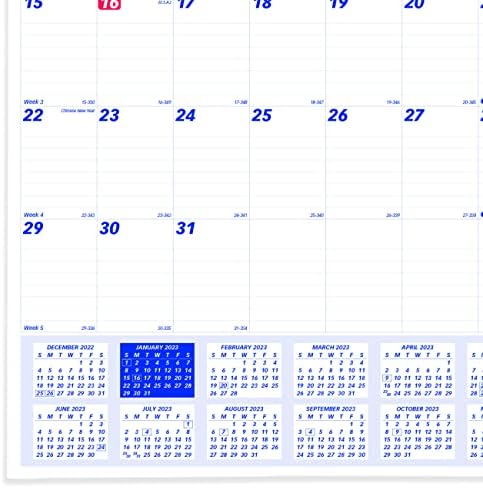 Brownline C171102 Calendário de parede mensal 2023 12 x 17 Mês por página Blocos do dia, azul/branco