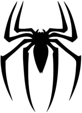 Bufi Spiderman Logo Decalque Vinil - Decalques de aranha, caminhões, paredes, laptops - preto - 5,5 x4 - Bu005