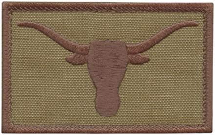 Texas Longhorn Tan Coyote Lone Star EUA Exército Moral Tactical Hook Cap Patch